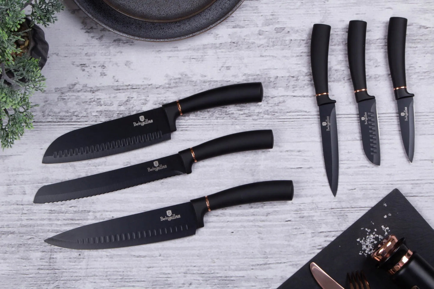 Berlinger Haus Black Rosegold 6 dalių peilių rinkinys BH-2337