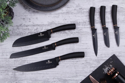 Berlinger Haus Black Rosegold 6 dalių peilių rinkinys BH-2337