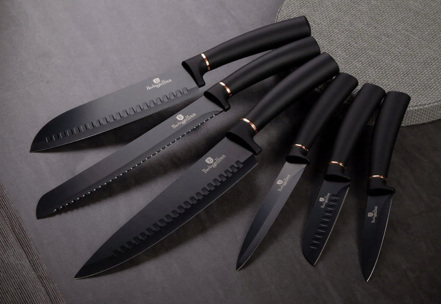 Berlinger Haus Black Rosegold 6 dalių peilių rinkinys BH-2337