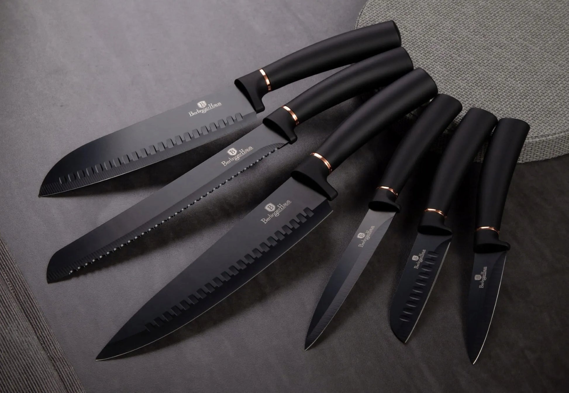 Berlinger Haus Black Rosegold 6 dalių peilių rinkinys BH-2337