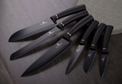 Berlinger Haus Black Rosegold 6 dalių peilių rinkinys BH-2337