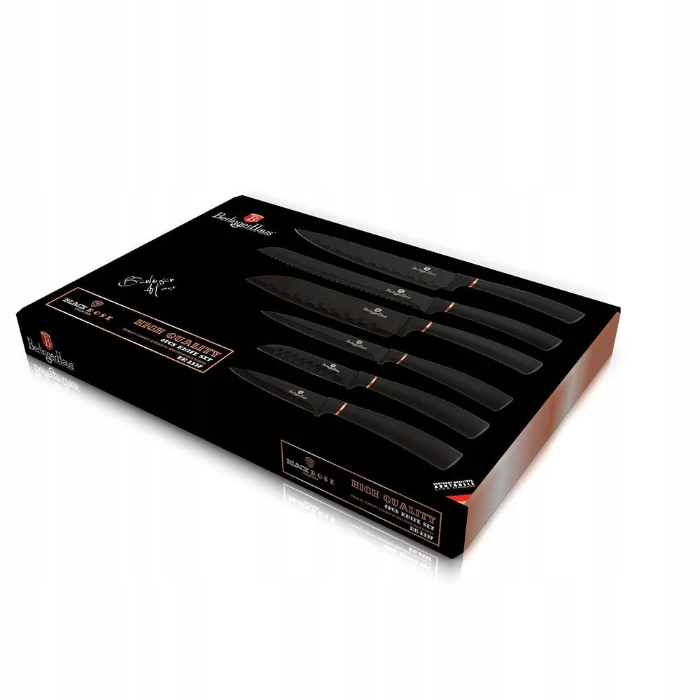 Berlinger Haus Black Rosegold 6 dalių peilių rinkinys BH-2337