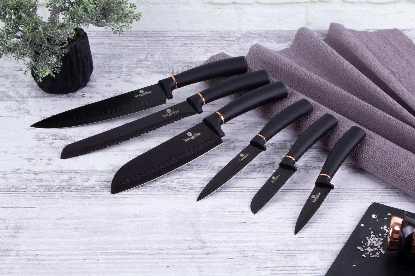Berlinger Haus Black Rosegold 6 dalių peilių rinkinys BH-2337