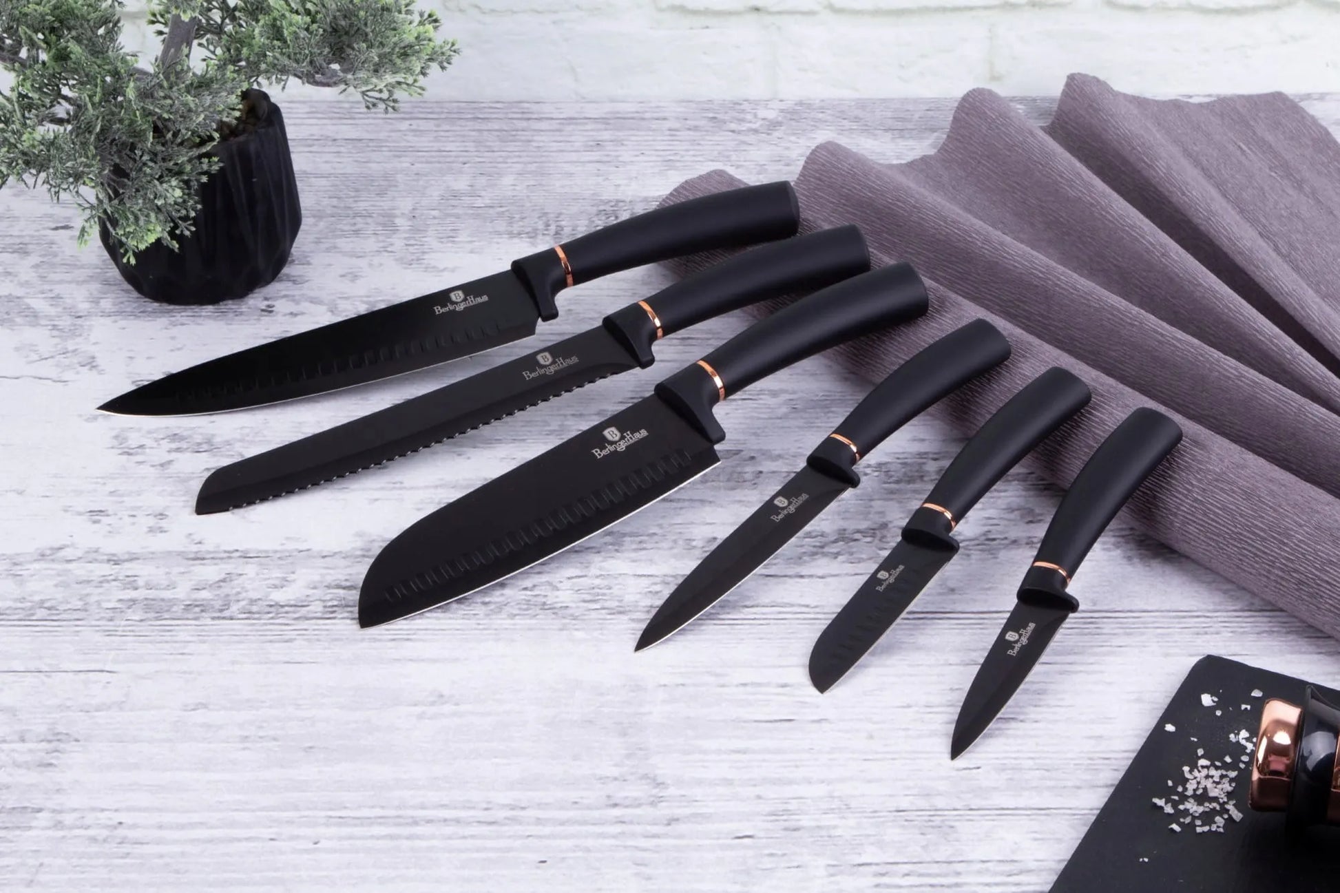Berlinger Haus Black Rosegold 6 dalių peilių rinkinys BH-2337