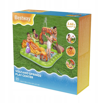 Bestway 53172 pripučiamas vandens žaidimų centras su dinozaurais ir ugnikalniu