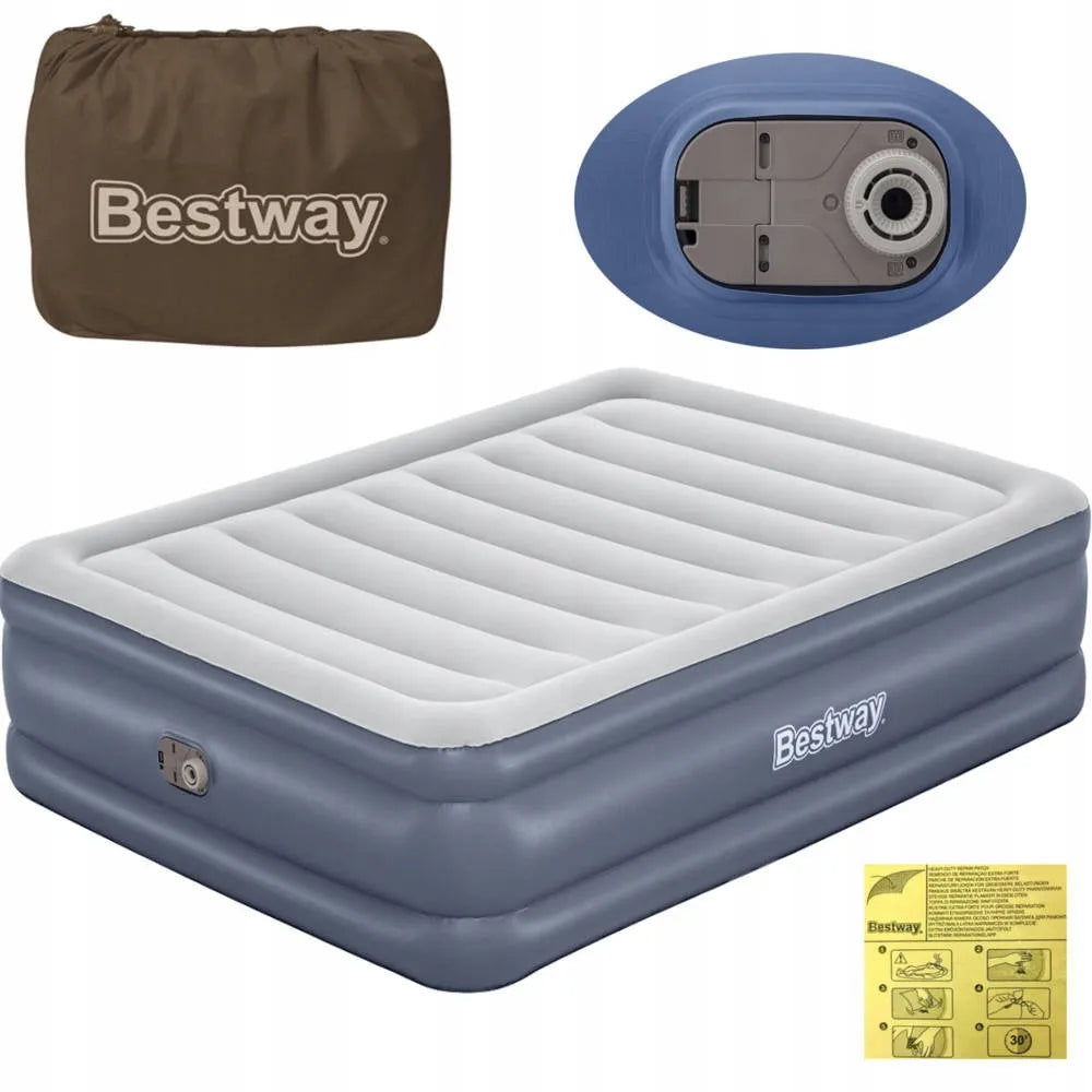 „Bestway“ 6713I dvivietis pripučiamas čiužinys su elektriniu siurbliu, 209 × 152 × 51 cm