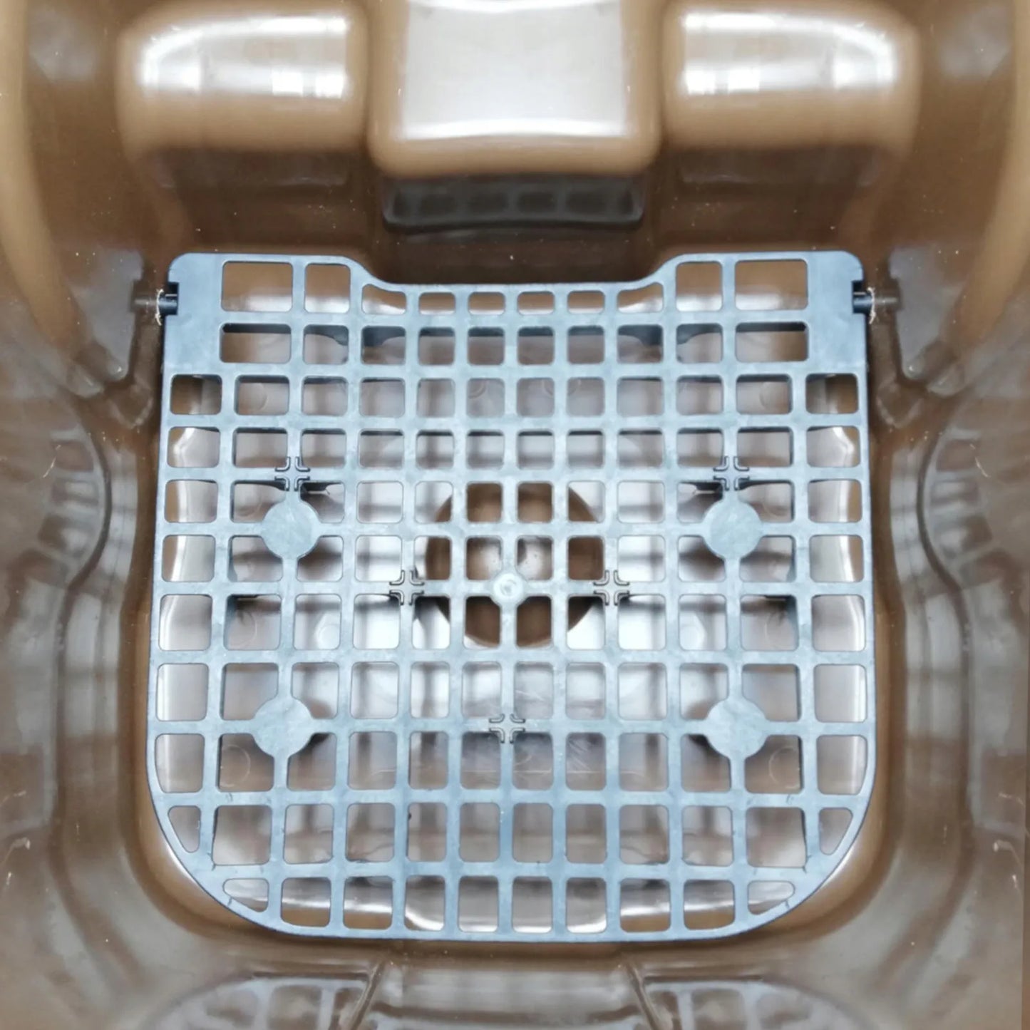 BIO atliekų konteineris su dvigubu dugnu, 240 l, rudas, BIO + grotelės