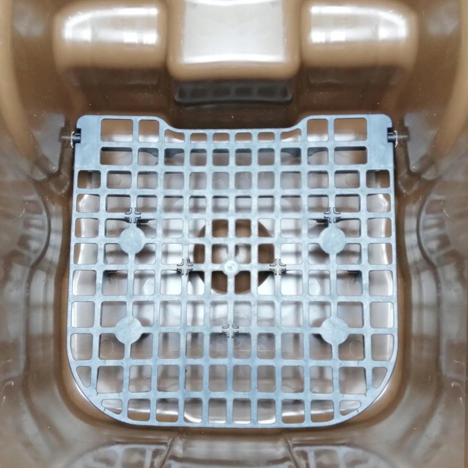 BIO atliekų konteineris su dvigubu dugnu, 240 l, rudas, BIO + grotelės