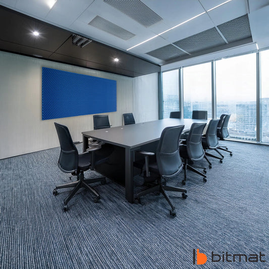 Bitmat akustinė plokštė FALA 3cm mėlyna, 2m x 1m, be klijų, aidui slopinti