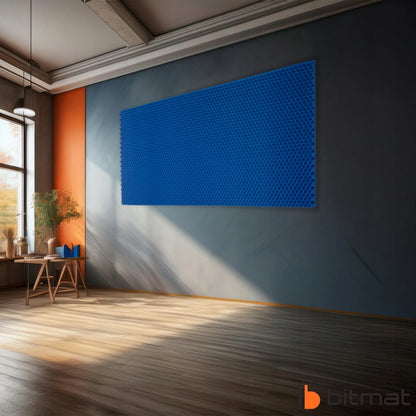 Bitmat akustinė plokštė FALA 3cm mėlyna, 2m x 1m, be klijų, aidui slopinti