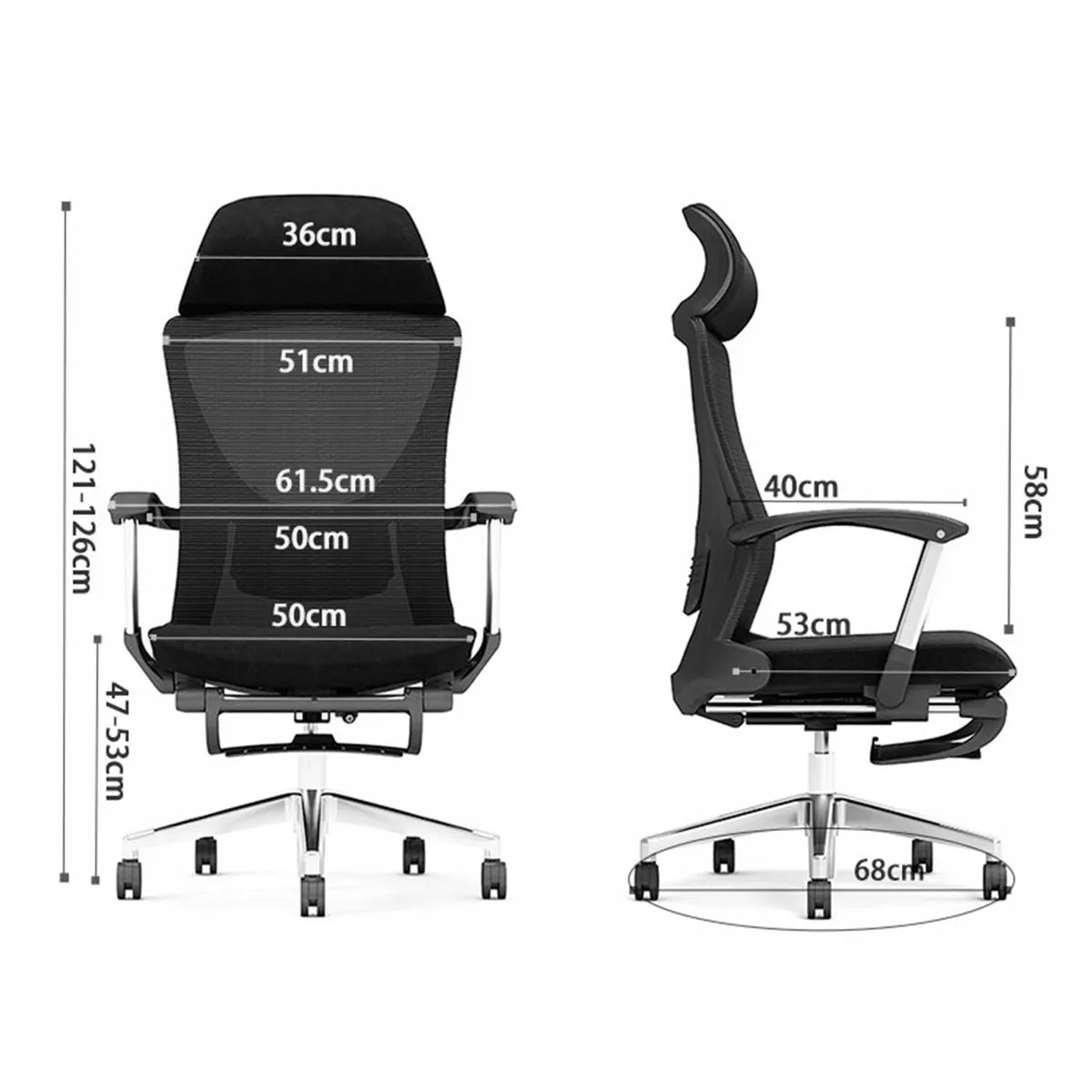 Biuro kėdė Spacetronik Alva, pasukama, patogi, moderni, iki 110 kg + KOJŲ ATRAMA