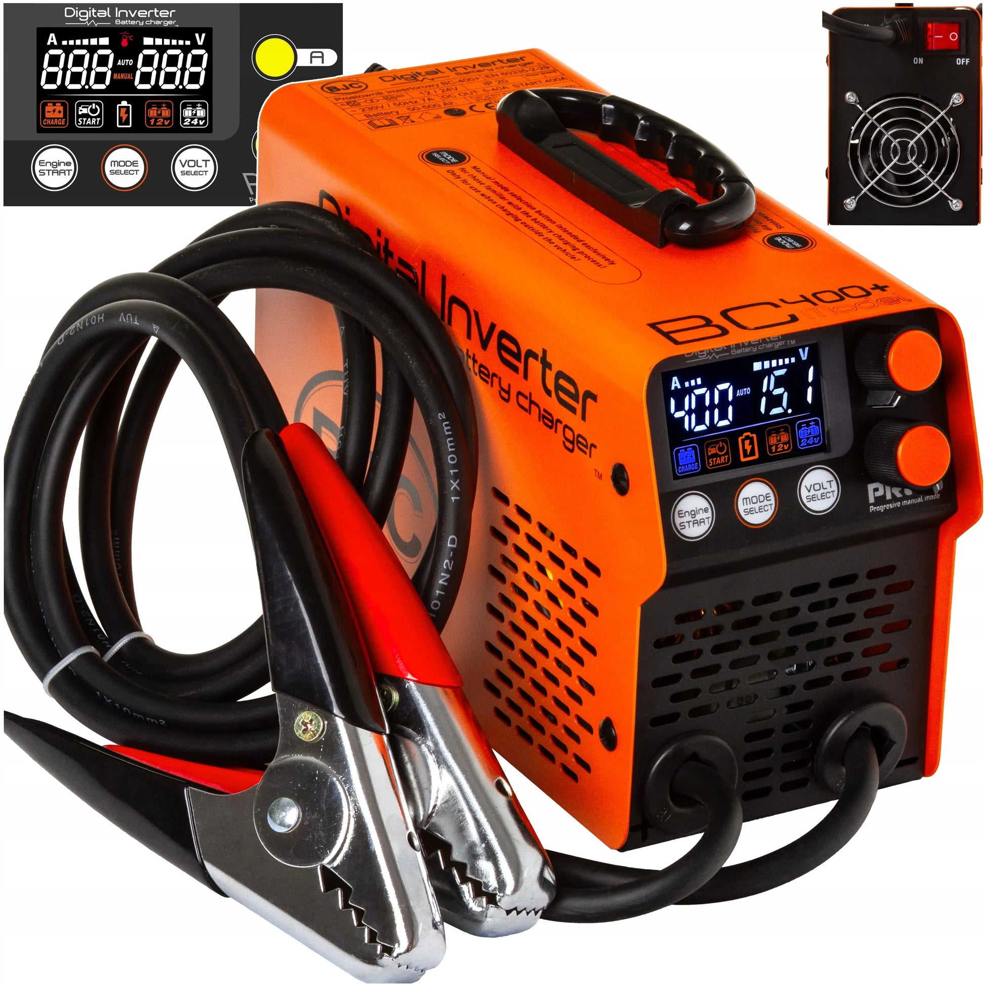 BJC inverterinis automobilių įkroviklis su paleidimo funkcija 12/24V 50-500Ah PRO PLUS