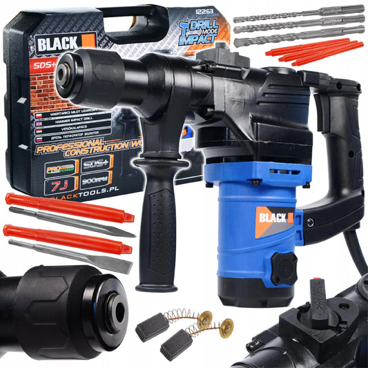 Black smūginis perforatorius SDS+ su lagaminu ir priedais