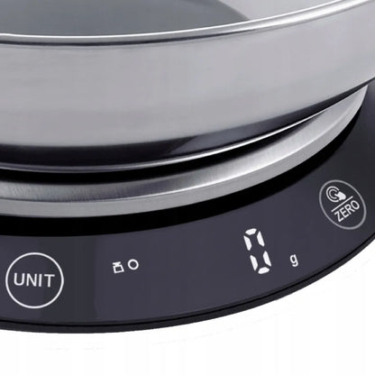 BLAUPUNKT FKS602 elektroninės virtuvinės svarstyklės su dubeniu iki 5 kg su ekranu