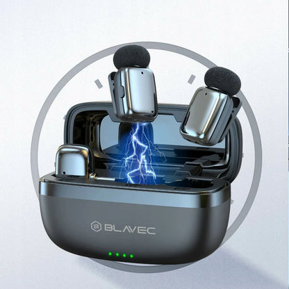 Blavec MK-03 belaidžių atlapo mikrofonų rinkinys su USB-C imtuvu ir krovimo dėklu