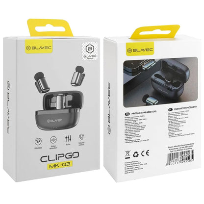 Blavec MK-03 belaidžių atlapo mikrofonų rinkinys su USB-C imtuvu ir krovimo dėklu