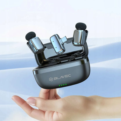 Blavec MK-03 belaidžių atlapo mikrofonų rinkinys su USB-C imtuvu ir krovimo dėklu