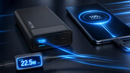 BLOW 20000 mAh 22,5W „Power Bank“, QC, PD, USB-C, greitas ir talpus
