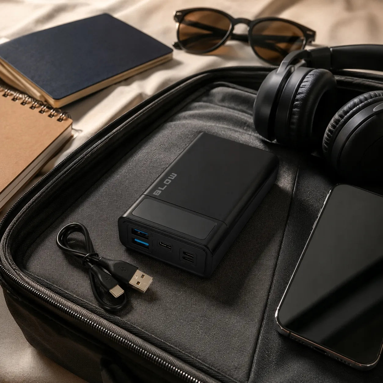 BLOW 20000 mAh 22,5W „Power Bank“, QC, PD, USB-C, greitas ir talpus