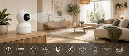 BLOW 3 MP HD sukiojama „WiFi“ IP kamera „Tuya Smart PTZ“ – vidaus kamera ir elektroninė auklė