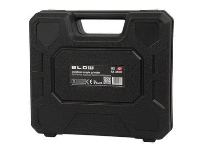 BLOW akumuliatorinis kampinis šlifuoklis, 900 W, 12 V, 19 500 aps./min., 2 akumuliatoriai, 7 diskai, lagaminas