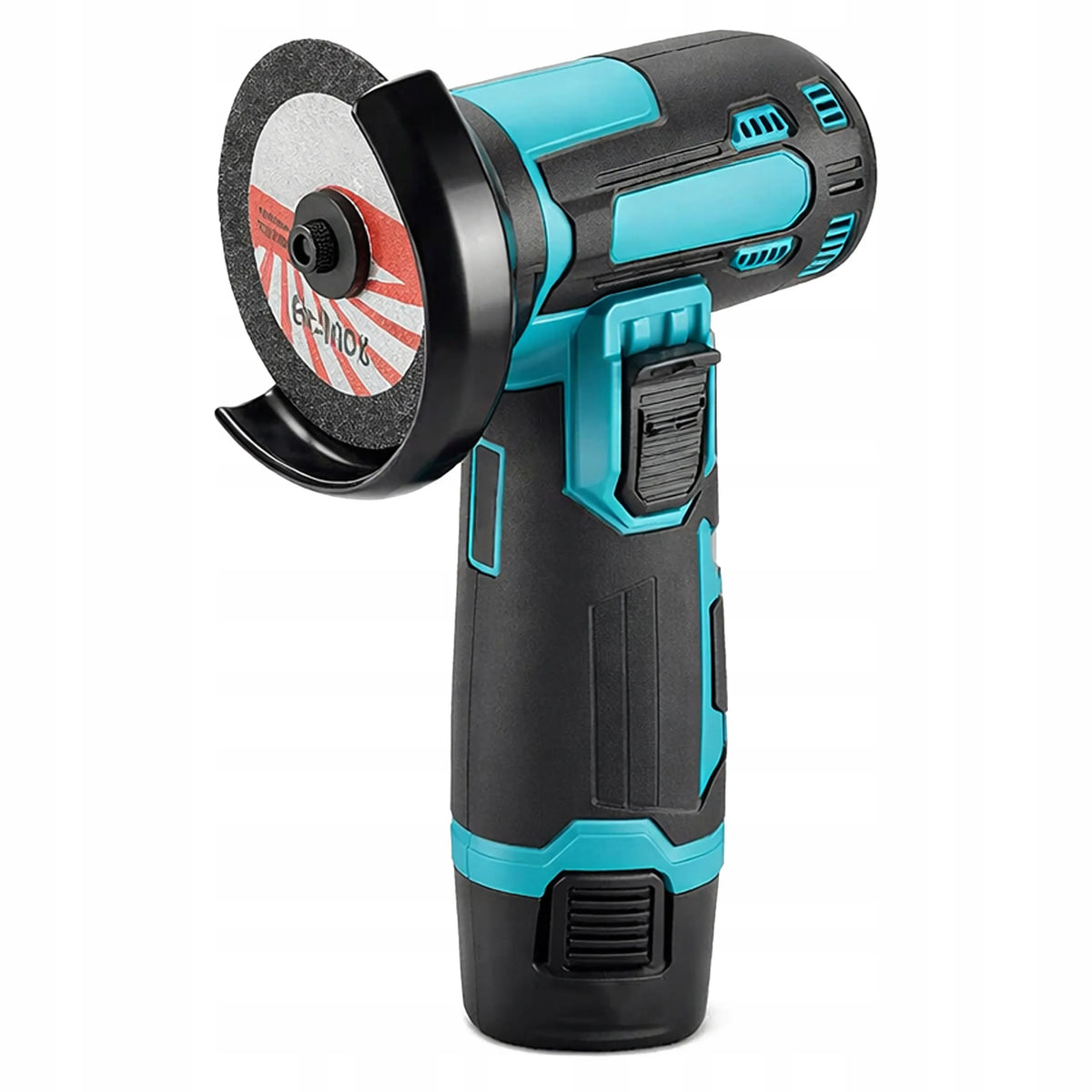 BLOW akumuliatorinis kampinis šlifuoklis, 900 W, 12 V, 19 500 aps./min., 2 akumuliatoriai, 7 diskai, lagaminas