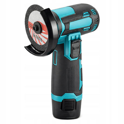 BLOW akumuliatorinis kampinis šlifuoklis, 900 W, 12 V, 19 500 aps./min., 2 akumuliatoriai, 7 diskai, lagaminas