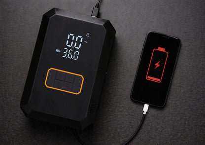 BLOW AP04 kompresorius ir jump starteris, 700 A, 16 000 mAh, 10,3 bar, automobiliui ir dviračiui