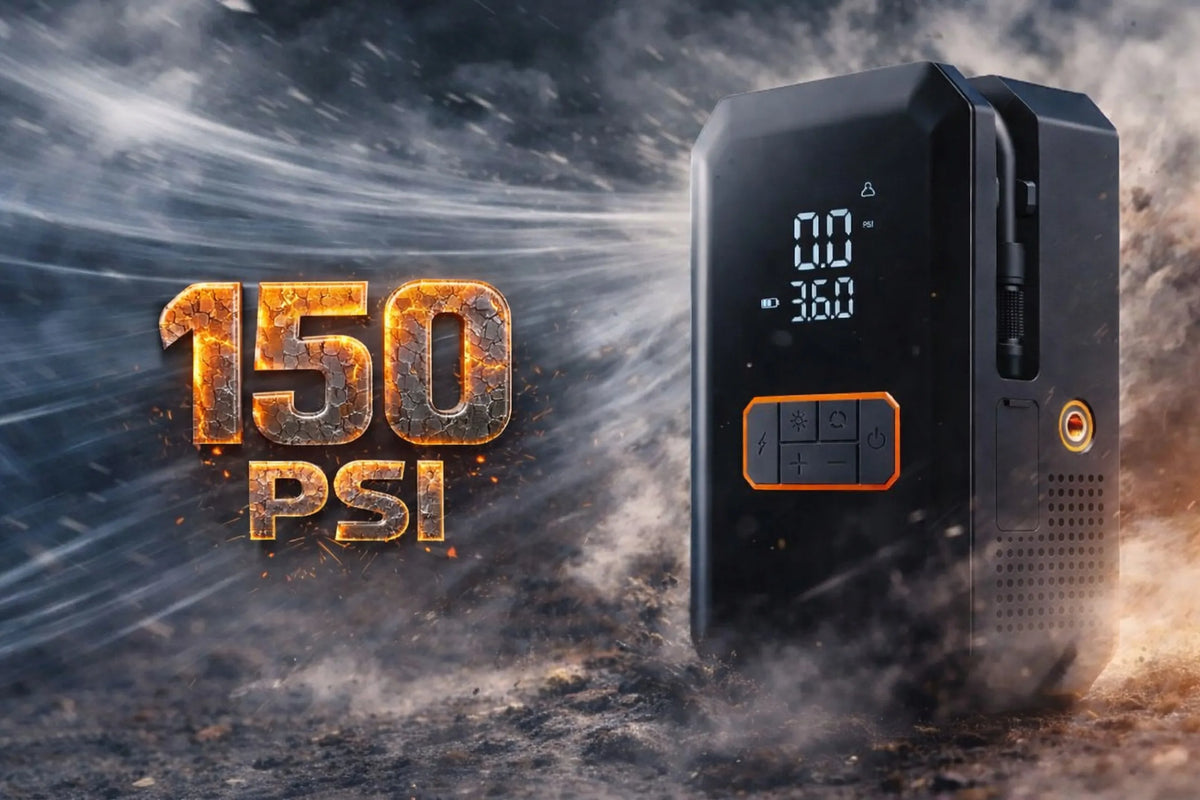 BLOW AP04 kompresorius ir jump starteris, 700 A, 16 000 mAh, 10,3 bar, automobiliui ir dviračiui