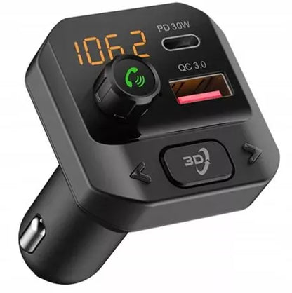 BLOW automobilinis „Bluetooth“ FM siųstuvas su įkrovikliu, USB-C PD 30 W, QC3.0, USB ir „microSD“