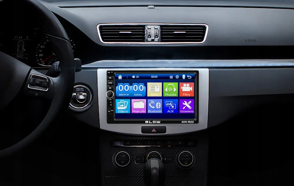 BLOW AVH-9810 2-DIN automobilinis grotuvas su „Bluetooth“, 7 colių jutikliniu ekranu, RDS, USB, AUX, 4 × 50 W ir nuotolinio valdymo pulteliu