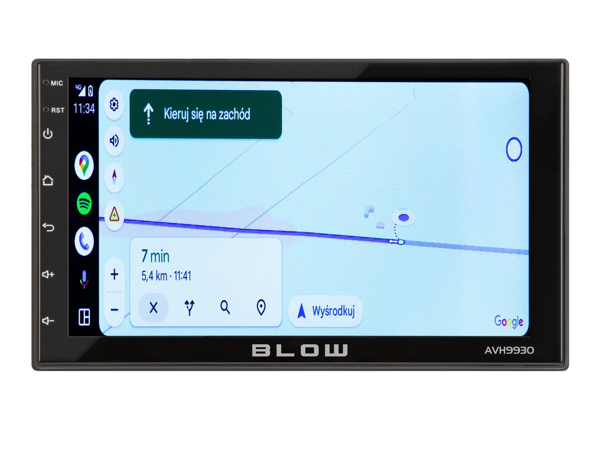 BLOW AVH-9930 2-DIN automobilinis radijas su „Android 12“, „Bluetooth“, „CarPlay“, „Android Auto“ ir „Mirror Link“, 7 colių