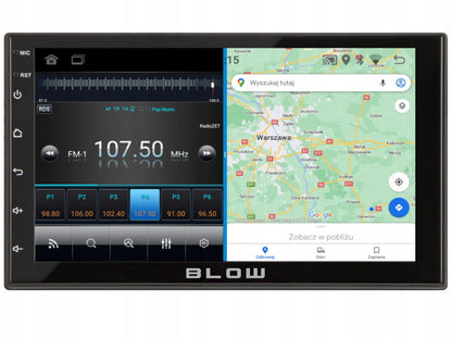 BLOW AVH-9930 2-DIN automobilinis radijas su „Android 12“, „Bluetooth“, „CarPlay“, „Android Auto“ ir „Mirror Link“, 7 colių