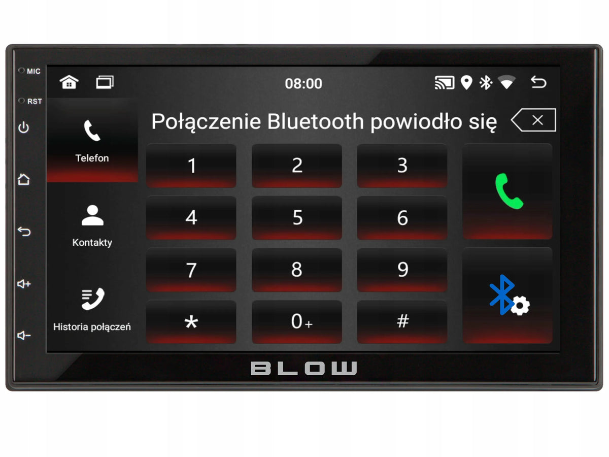 BLOW AVH-9930 2-DIN automobilinis radijas su „Android 12“, „Bluetooth“, „CarPlay“, „Android Auto“ ir „Mirror Link“, 7 colių
