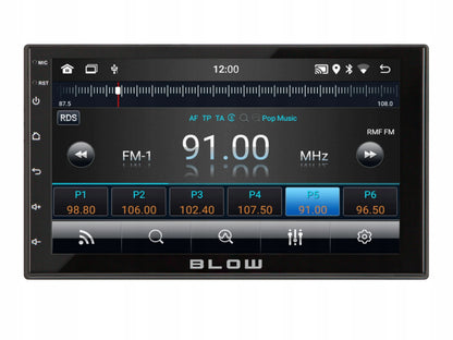 BLOW AVH-9930 2-DIN automobilinis radijas su „Android 12“, „Bluetooth“, „CarPlay“, „Android Auto“ ir „Mirror Link“, 7 colių