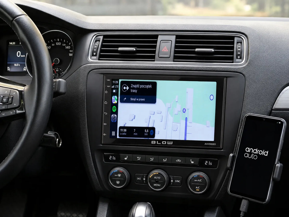 BLOW AVH-9930 2-DIN automobilinis radijas su „Android 12“, „Bluetooth“, „CarPlay“, „Android Auto“ ir „Mirror Link“, 7 colių