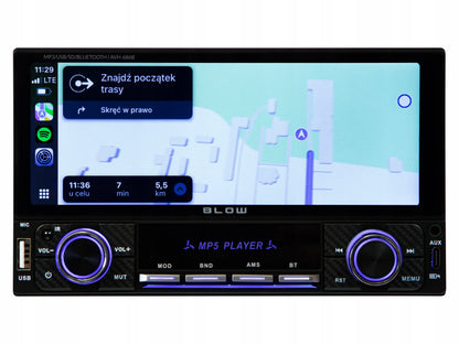 BLOW AVH686B 2-DIN automobilinis grotuvas su 6,86 colio jutikliniu ekranu, USB, „Bluetooth“, CarPlay ir Android Auto