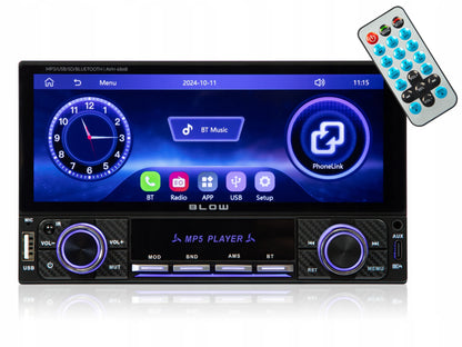 BLOW AVH686B 2-DIN automobilinis grotuvas su 6,86 colio jutikliniu ekranu, USB, „Bluetooth“, CarPlay ir Android Auto