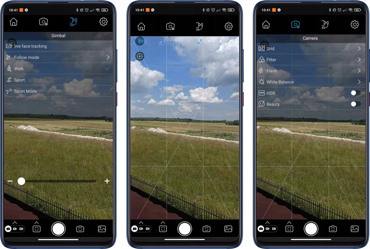 BLOW BG700 sulankstomas telefono gimbalas su trijų ašių vaizdo stabilizavimu, skirtas „iOS“ ir „Android“
