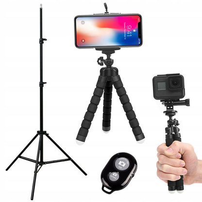 BLOW BS18 trikojų rinkinys telefonui ir fotoaparatui su lanksčiu trikoju, laikikliu ir nuotoliniu pulteliu
