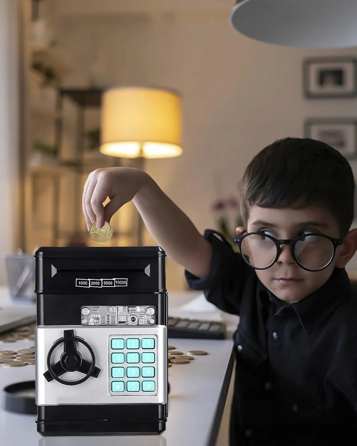 BLOW elektroninė taupyklė-seifas vaikams su PIN kodu, juoda