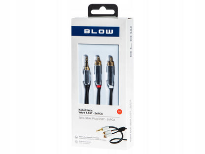 BLOW garso kabelis 2 × RCA („cinch“) – 3,5 mm „minijack“, paauksuotas, 5 m
