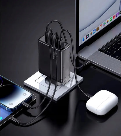 BLOW greitasis tinklo įkroviklis, 4 × USB-C, QC, PD, 100 W, GaN