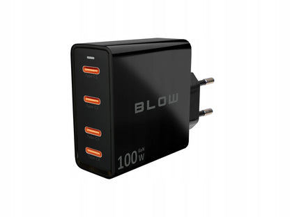 BLOW greitasis tinklo įkroviklis, 4 × USB-C, QC, PD, 100 W, GaN