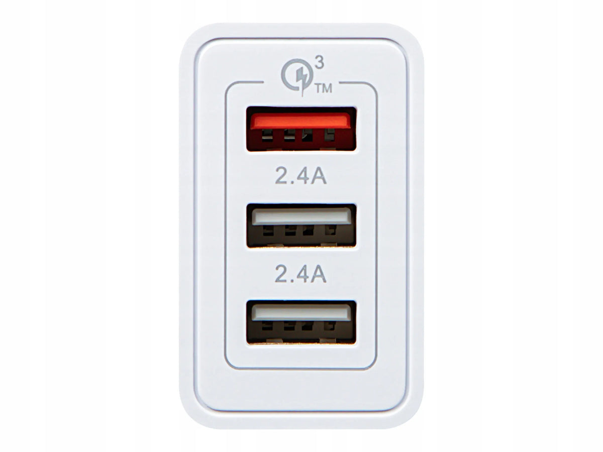 BLOW greitasis tinklo įkroviklis telefonui, 3 × USB, „Quick Charge 3.0“, 5 V, 2,4 A, 30 W