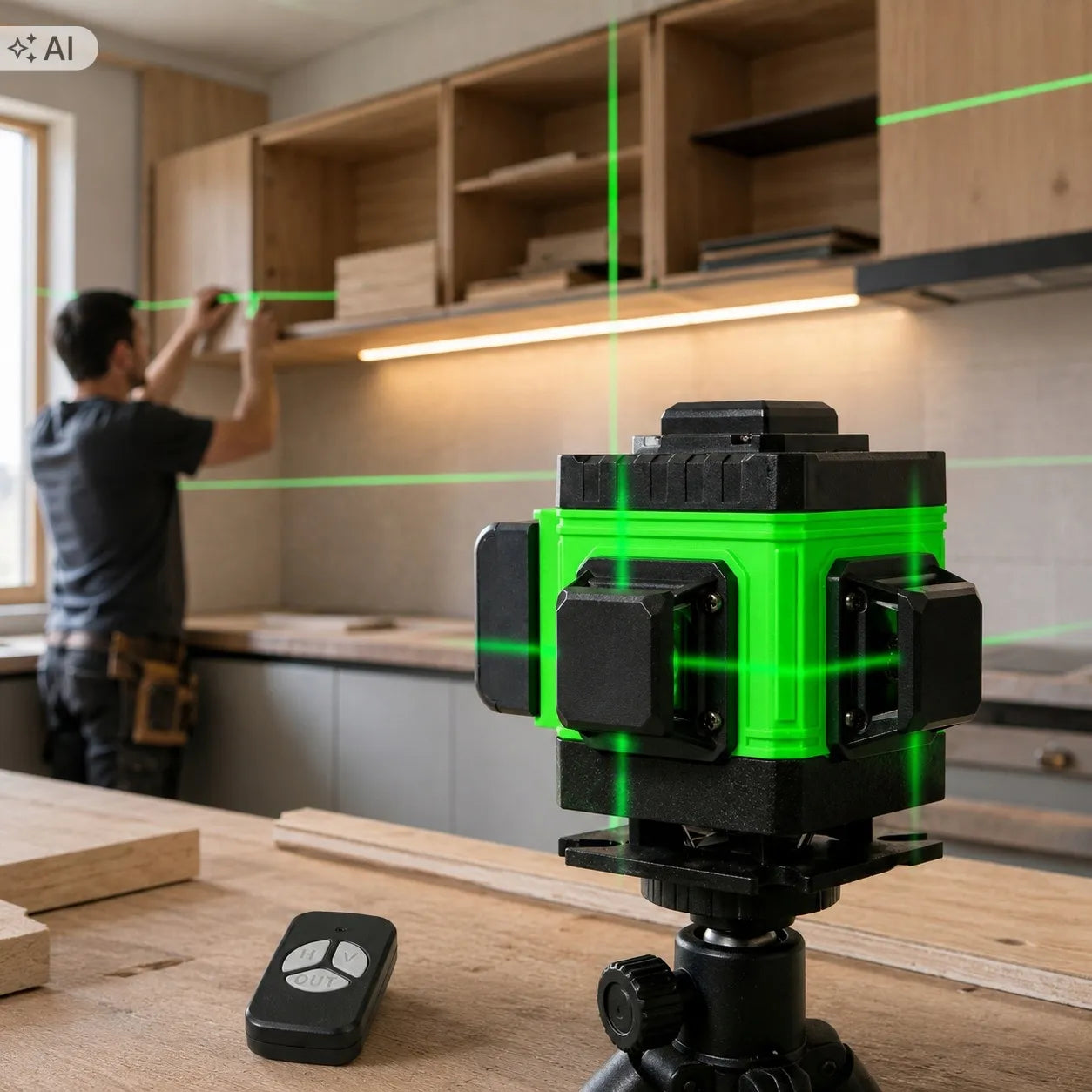 BLOW GT-C1 3D lazerinis nivelyras 360°, kryžminis žalias lazeris, 12 linijų