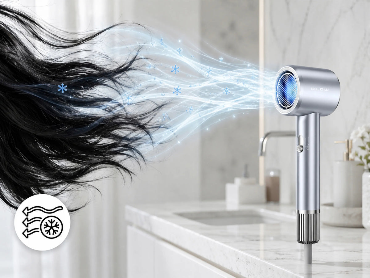 BLOW HD-800 plaukų džiovintuvas, 1800 W, šalto oro srautas, turbo režimas, lengvas ir kompaktiškas