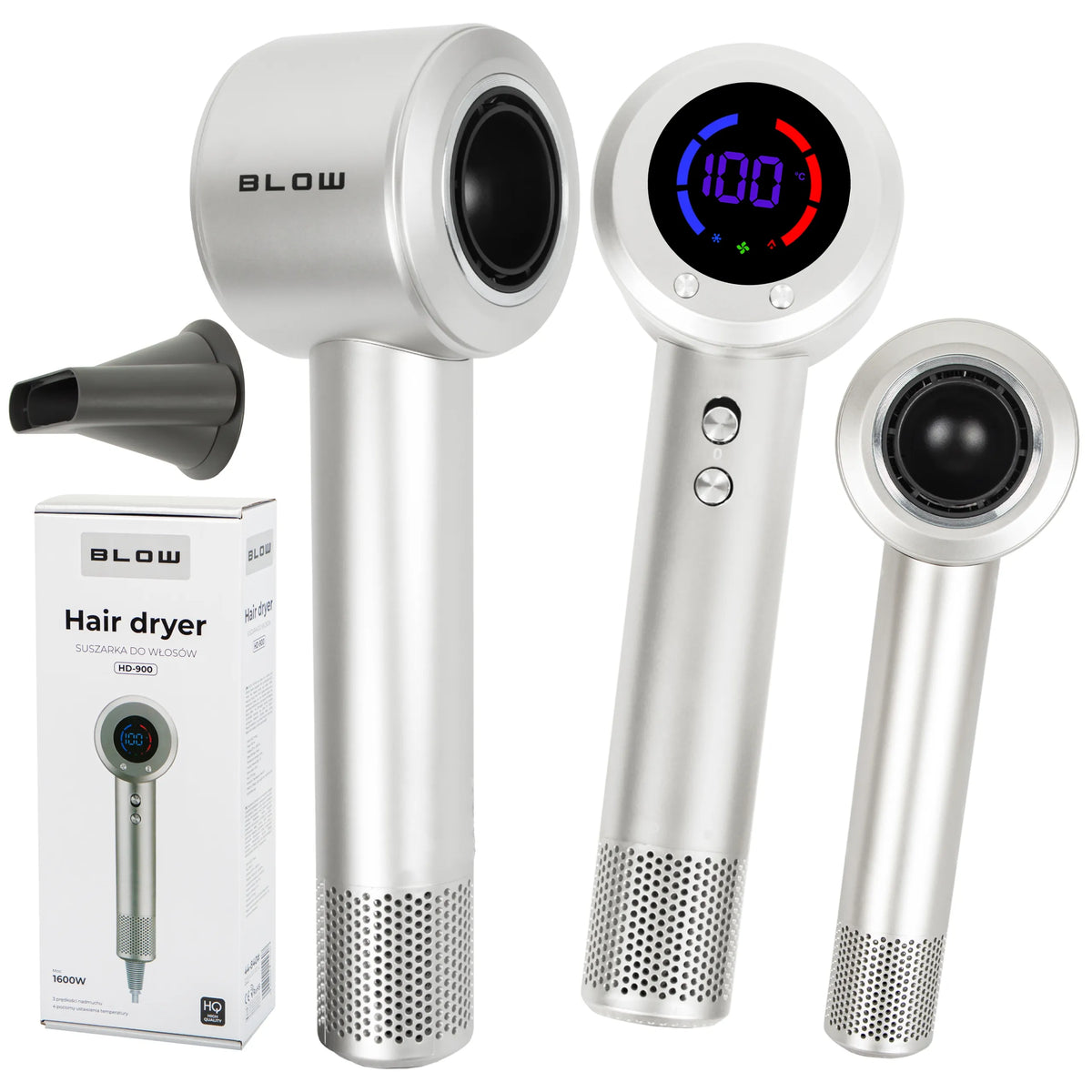 BLOW HD-900 plaukų džiovintuvas, 1600 W, 3 greičiai, LCD ekranas, šalto oro funkcija