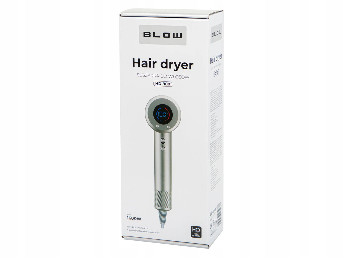 BLOW HD-900 plaukų džiovintuvas, 1600 W, 3 greičiai, LCD ekranas, šalto oro funkcija