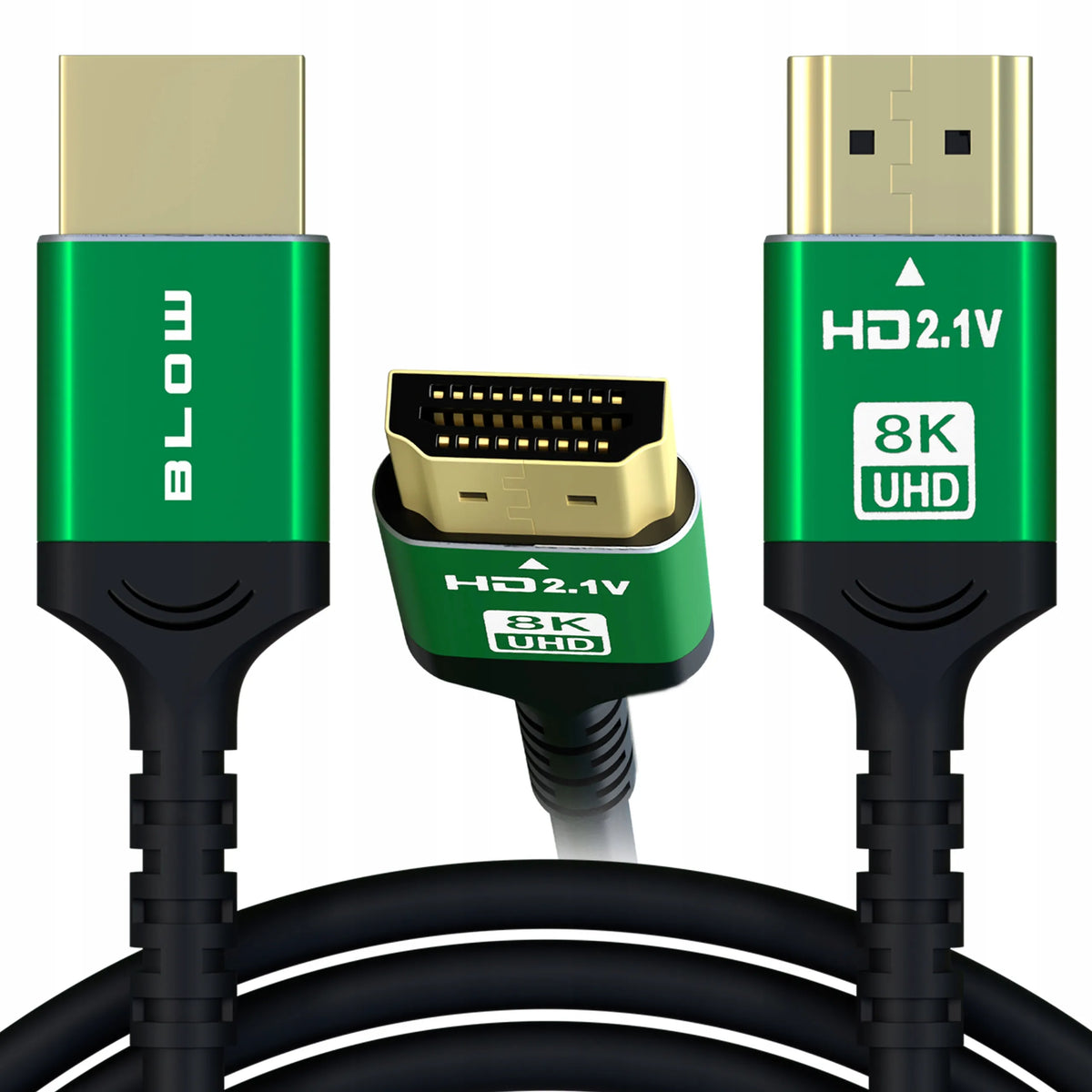 BLOW HDMI 2.1 didelės spartos kabelis, 8K, 4K, 5 m, 144 Hz, sustiprintas, garsui ir 3D